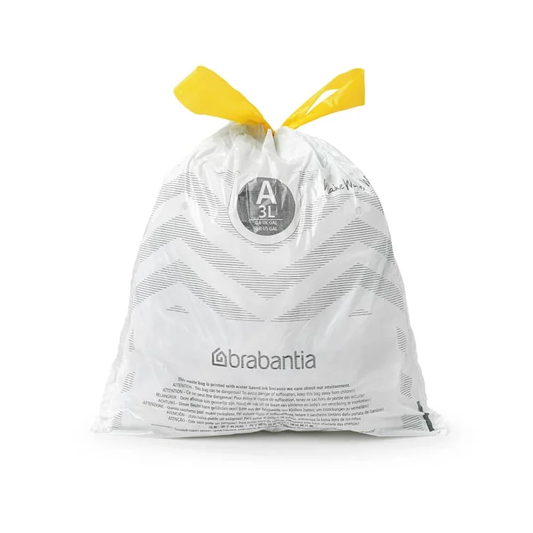 PerfectFit Bags Brabantia Size A, 3L, 40pcs, White, Dispenser