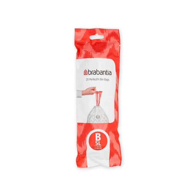 PerfectFit Bags Brabantia Size B, 5L, 20 pcs White