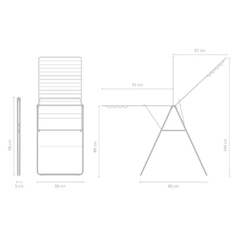 Сушилник за дрехи Brabantia Hangon, 25m, Matt Black