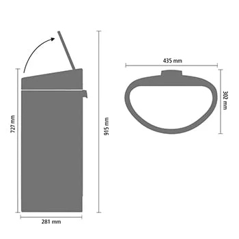 Touch Bin NewIcon Brabantia 40L Brilliant Steel
