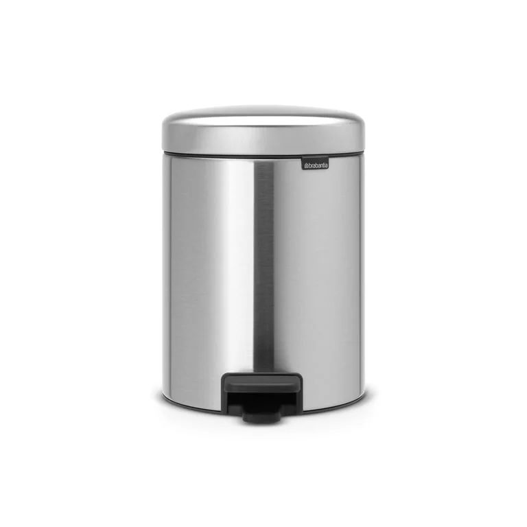 Кош за смет с педал Brabantia NewIcon 5L, Matt Steel Fingerprint Proof