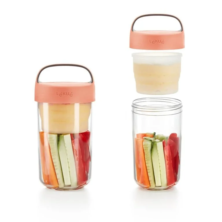 Купичка с отделения Lekue On The Go Coral 600ml