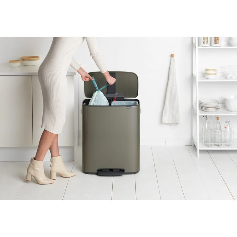 Waste Bin Brabantia Bo Pedal 2x30L, Platinum