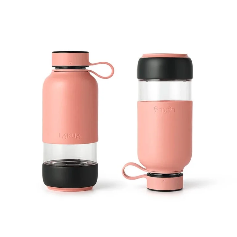 Bottle with Infuser Lekue On The Go Coral 500ml