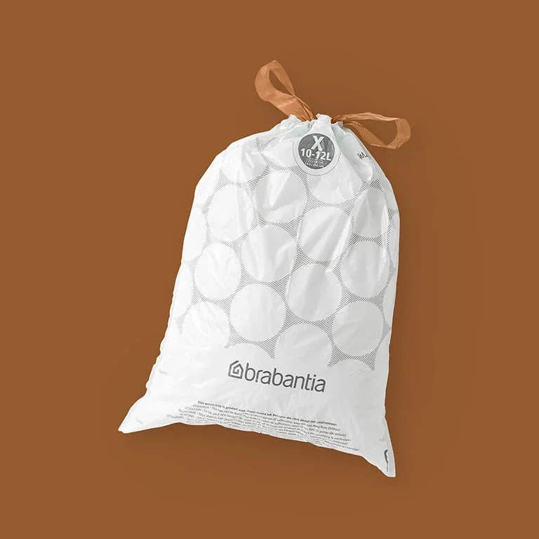 PerfectFit Bags for NewIcon/Bo Bin Brabantia Size X, 10-12L, 40 pcs, White, Dispenser