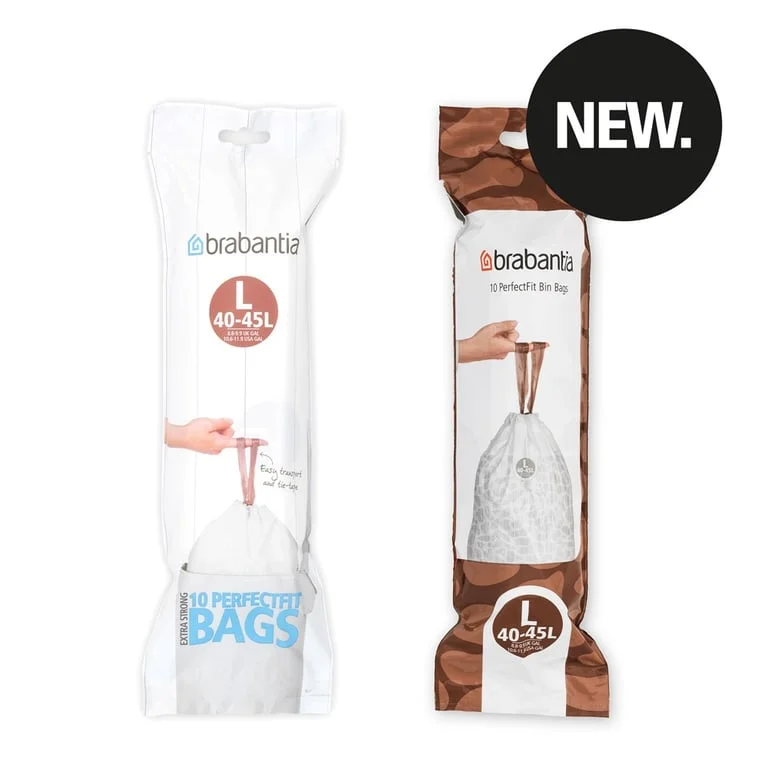 PerfectFit Bags Brabantia Size L, 45L, 10 pcs, White