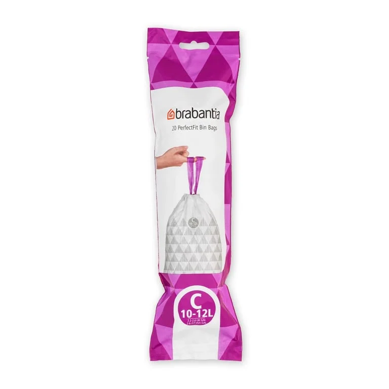 PerfectFit Bags Brabantia, size C, 10-12L, 20pcs, White