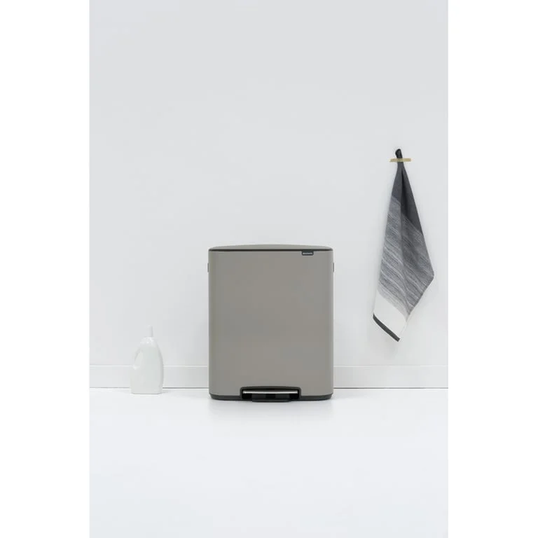 Waste Bin Brabantia Bo Pedal 2x30L, Mineral Concrete Grey