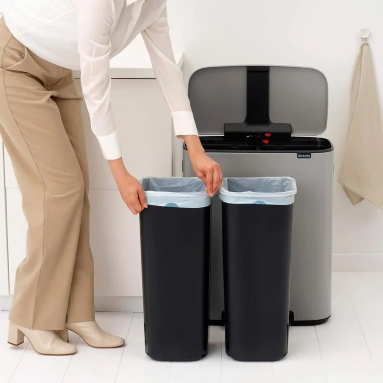 Waste Bin Brabantia Bo Pedal 2x30L, Soft Grey
