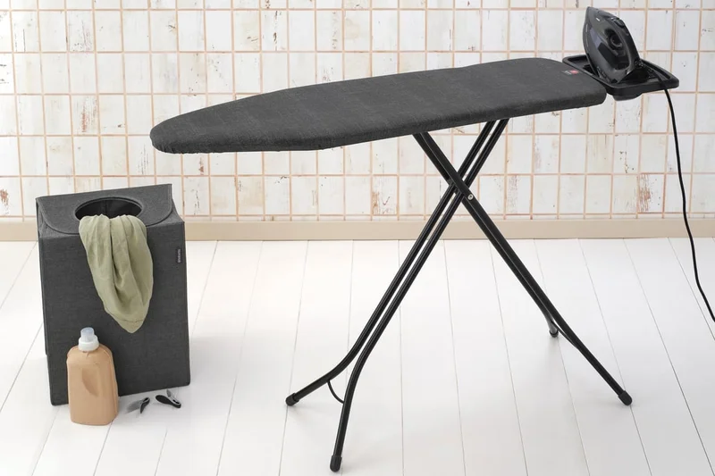 Ironing Board Brabantia B 124x38cm, Solid Steam Iron Rest, Denim Black