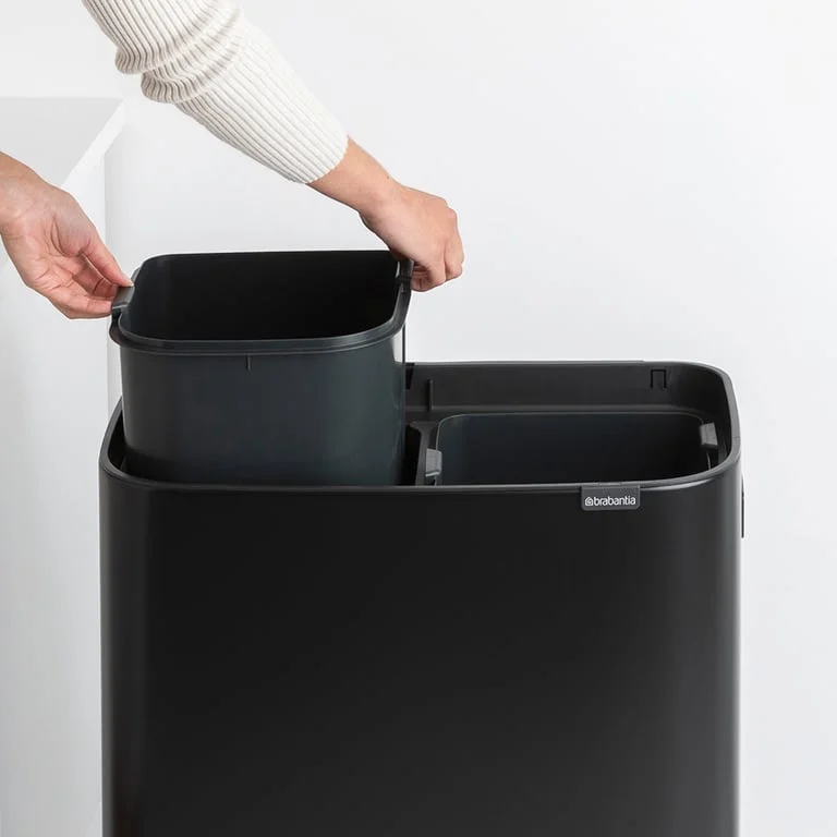 Bo Touch Bin Hi Brabantia, 2 x 30 litre, Plastic Buckets Matt Black