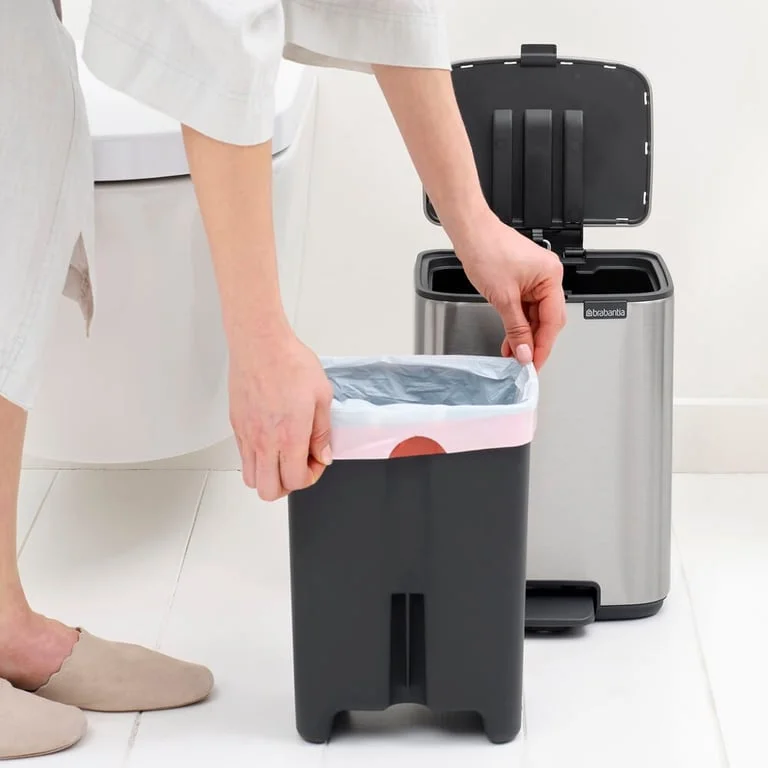 Кош за смет Brabantia Bo Pedal 7L, Matt Steel Fingerprint Proof