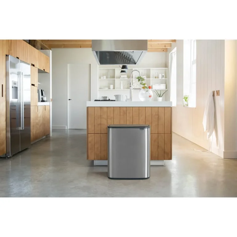 Кош за смет Brabantia Bo Touch 2x30L, Matt Steel Fingerprint Proof
