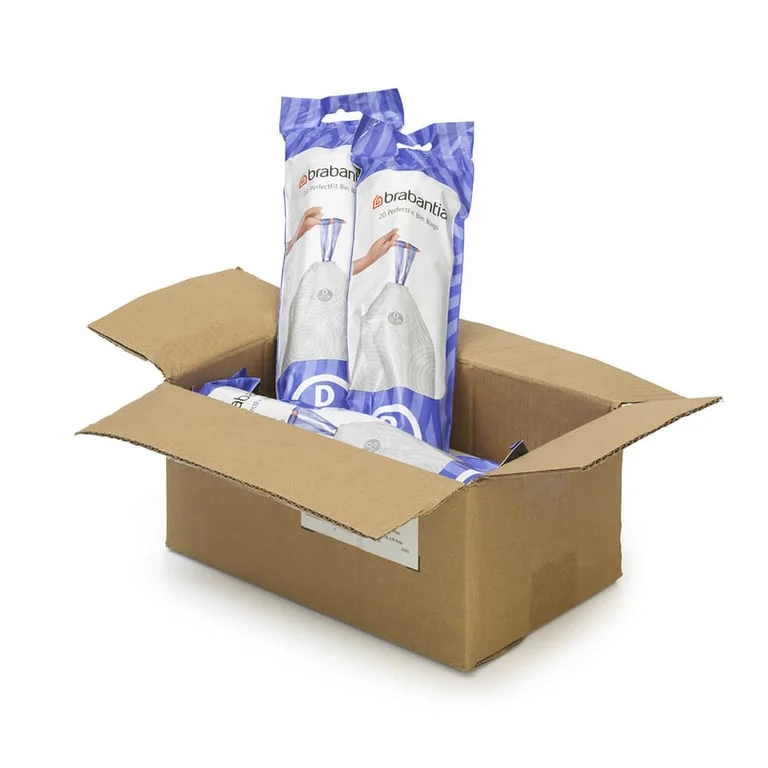PerfectFit Bags Brabantia Size D, 15-20L, 120 pcs, White, Multipack