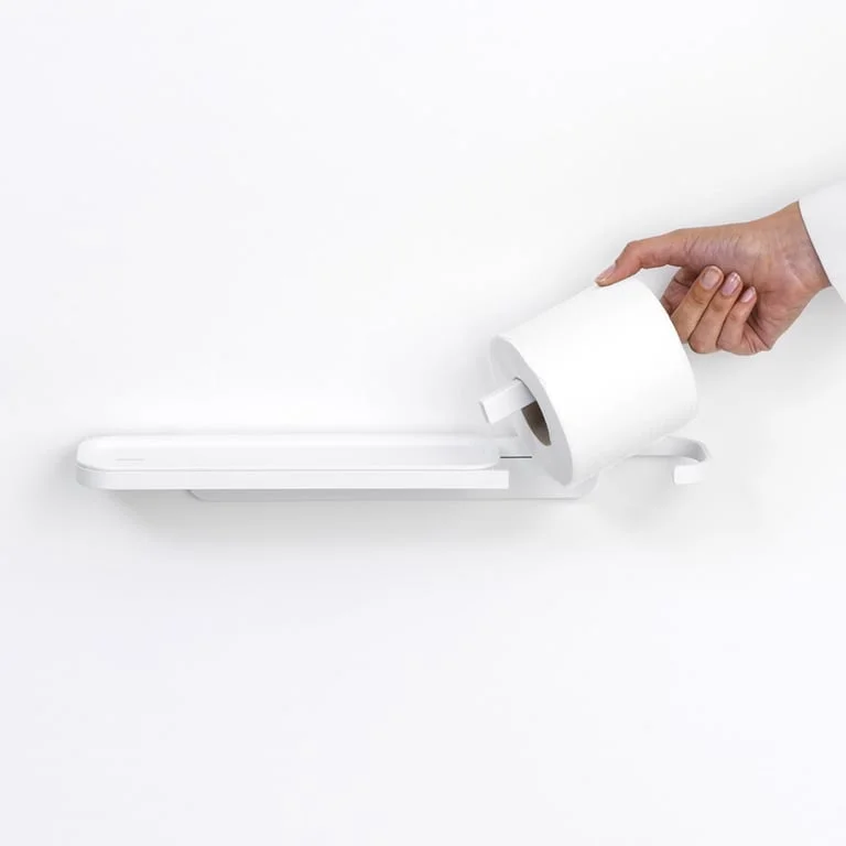 Toilet Roll Holder with Shelf Brabantia MindSet Mineral Fresh White