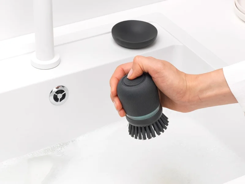 Soap Dispensing Dish Brush Brabantia, Dark Grey