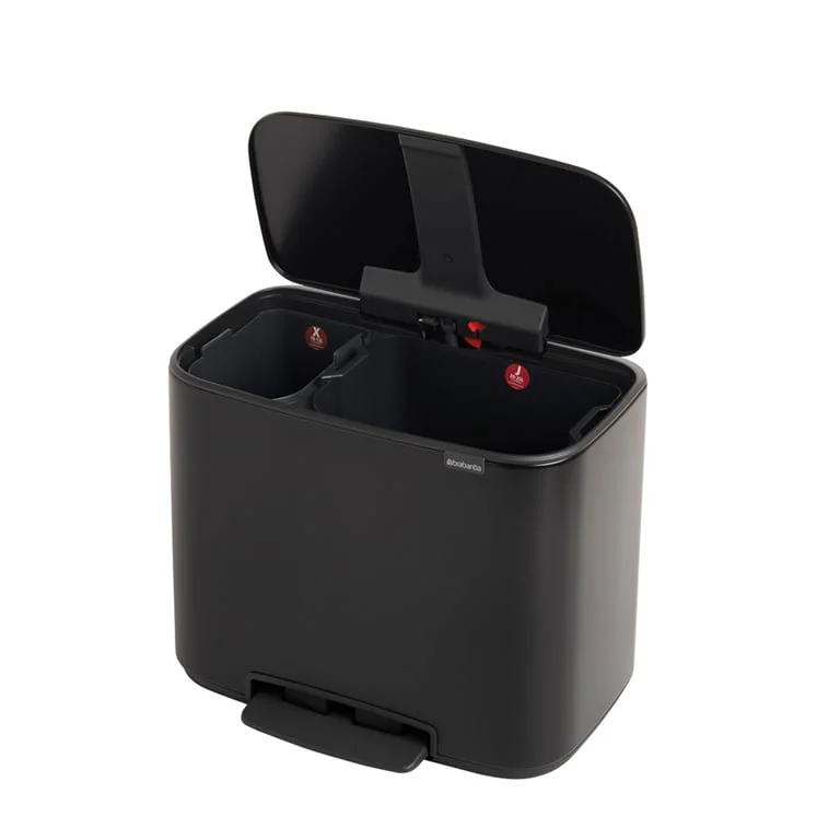 Brabantia Bo Pedal Bin, 11/23L, Matt Black