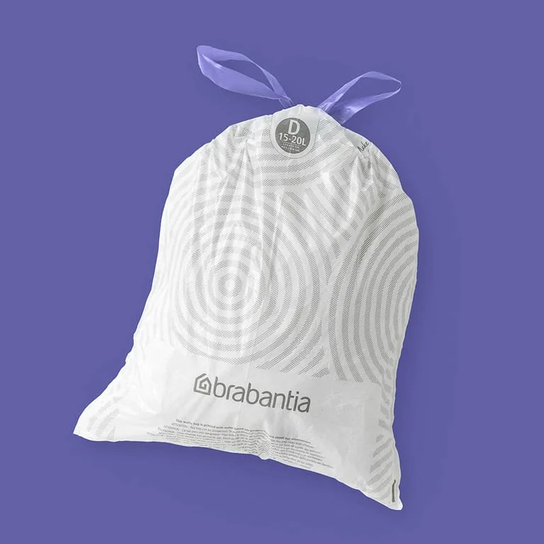 PerfectFit Bags Brabantia Size D, 15-20L, 40 pcs, White, Dispenser