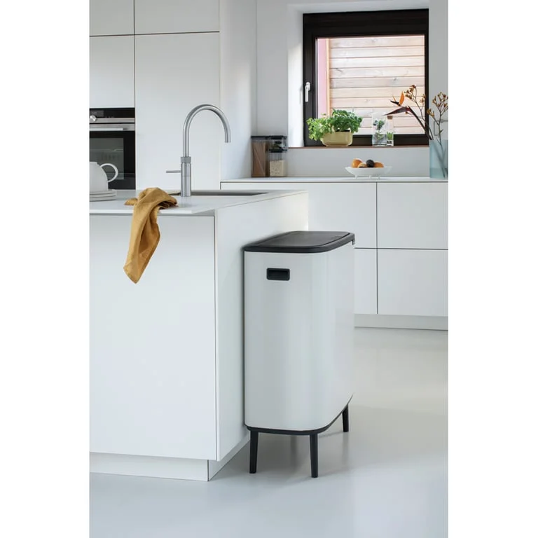Bo Touch Bin Hi Brabantia, 2 x 30 litre, Plastic Buckets White