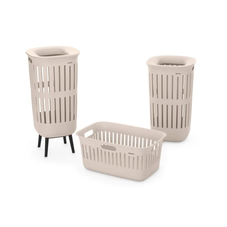 Laundry Basket Brabantia Collect-It 55L, Soft Beige, set of 2