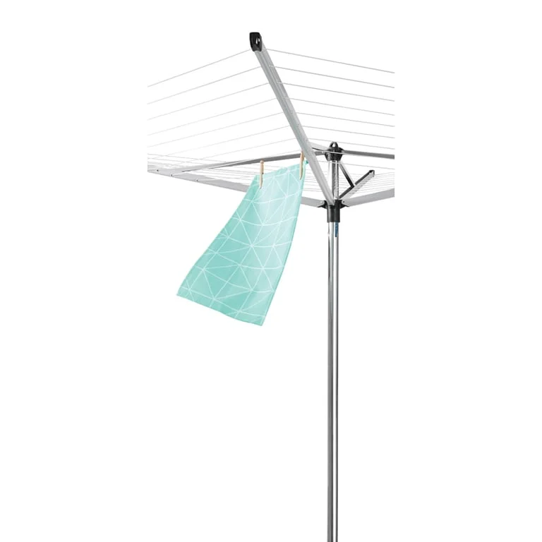 Външен простор Brabantia Topspinner 50m, метален шиш за вкопаване, Metallic Grey