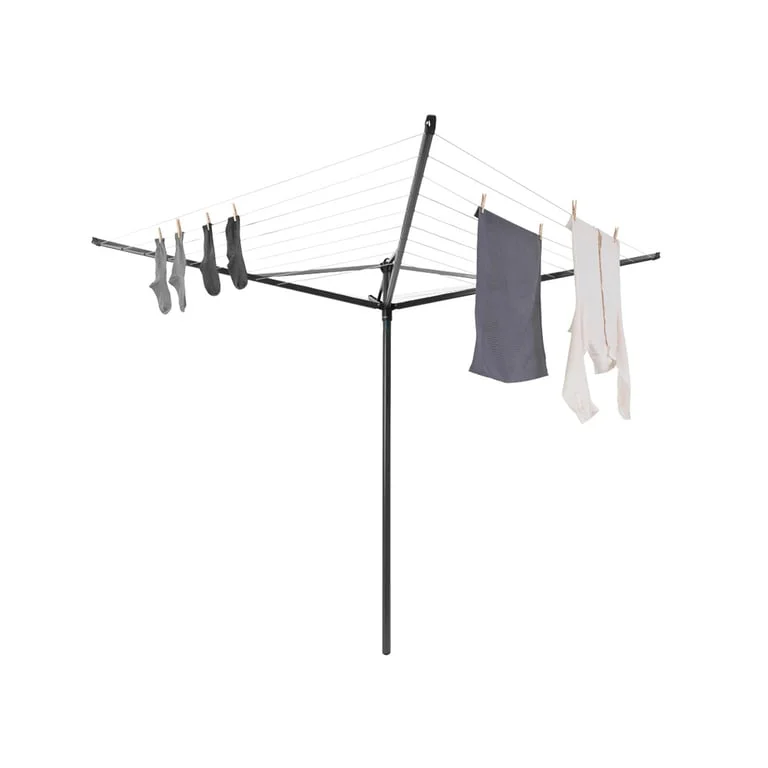 Външен простор Brabantia Topspinner 50m, метален шиш за бетониране, Anthracite