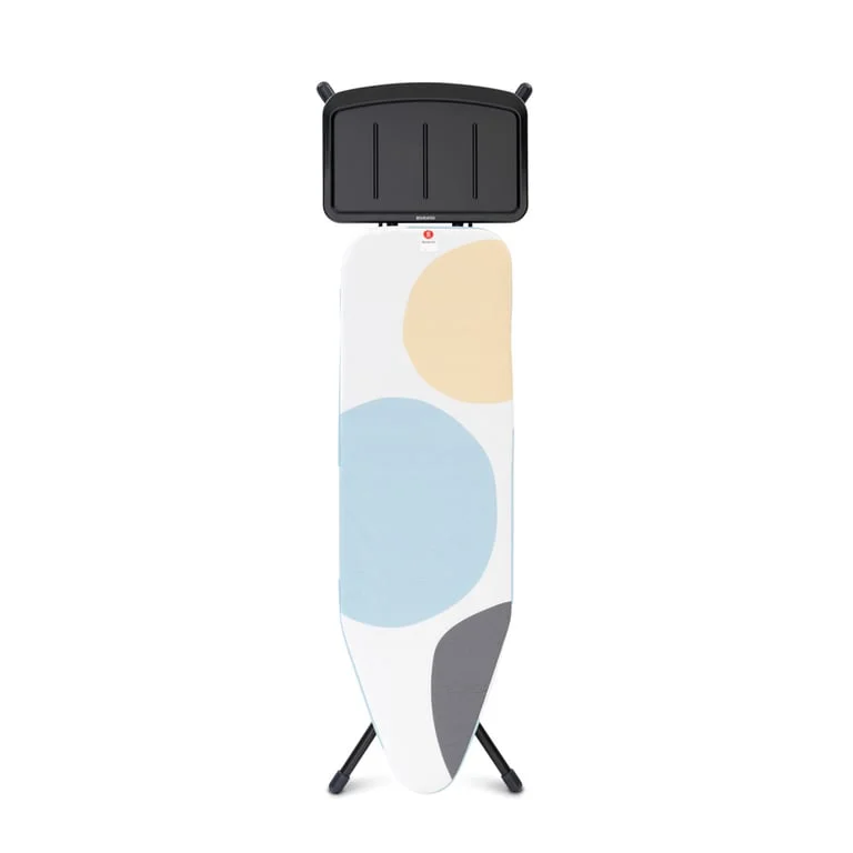 Ironing Board Brabantia B 124x38cm, Solid Steam Unit Holder, PerfectFlow, Spring Bubbles