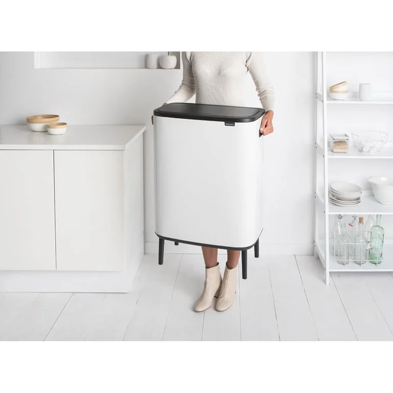 Bo Touch Bin Hi Brabantia, 2 x 30 litre, Plastic Buckets White