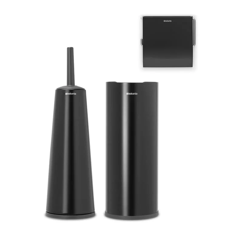 Toilet Accessory Set Brabantia Balance Collection, 3 Pieces, Matt Black