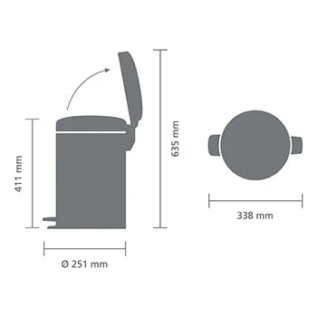 Waste Bin NewIcon Brabantia 12L, White