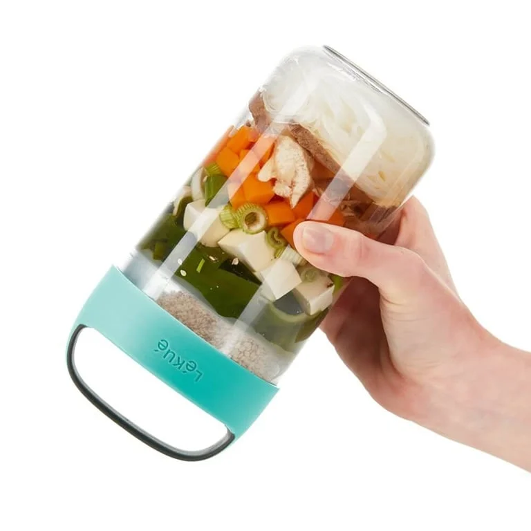 Jar Lekue On The Go Turquoise 600ml