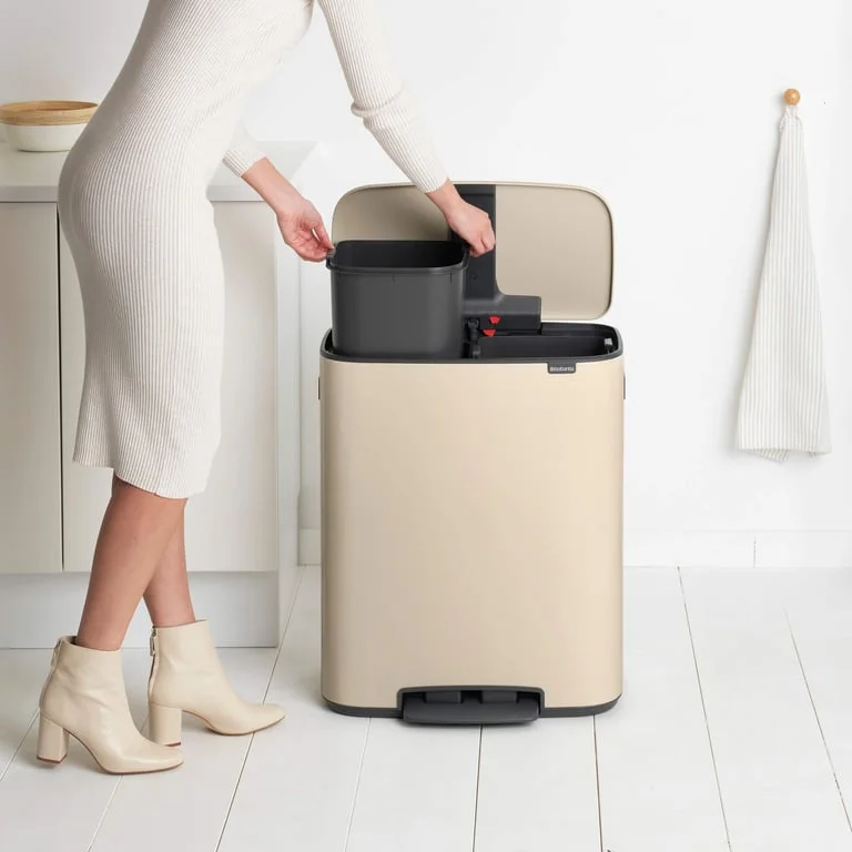 Waste Bin Brabantia Bo Pedal 2x30L, Soft Beige