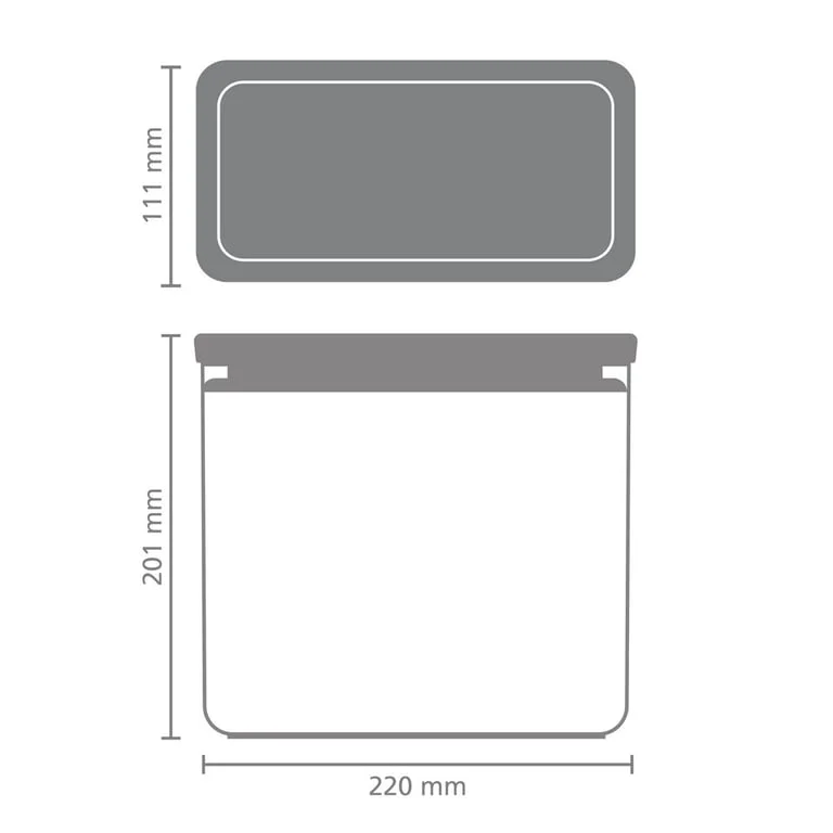 Кутия за съхранение на продукти Brabantia Tasty+ Stackable 3.5L, Dark Grey