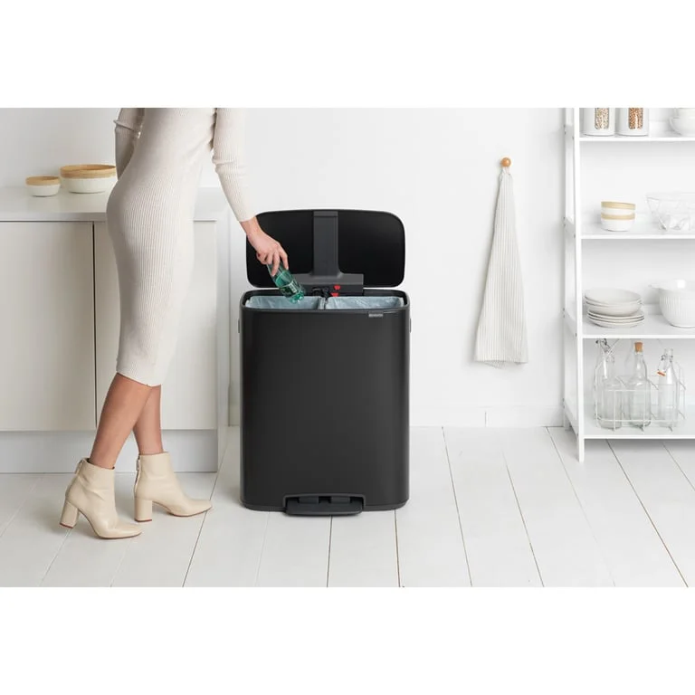 Waste Bin Brabantia Bo Pedal 2x30L, Matt Black