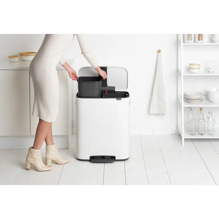 Waste Bin Brabantia Bo Pedal 2x30L, White