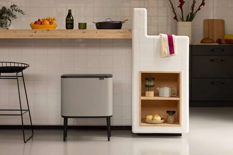Waste Bin Brabantia Bo Touch 11+23L, Soft Grey