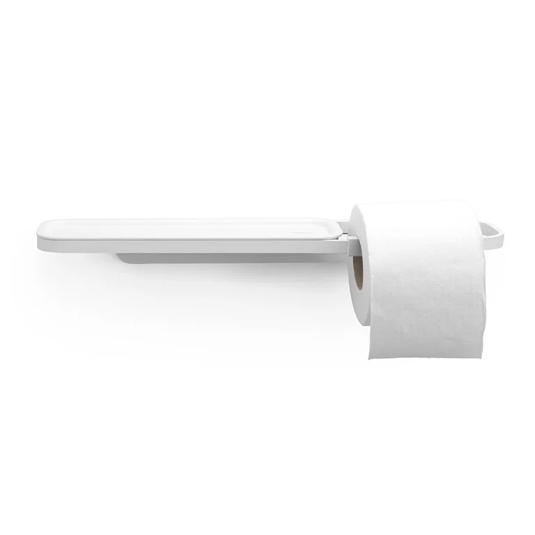 Toilet Roll Holder with Shelf Brabantia MindSet Mineral Fresh White