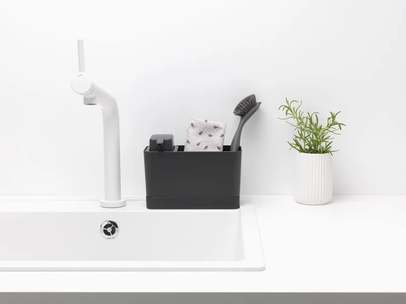 Органайзер за мивка с дозатор за течен сапун Brabantia Dark Grey