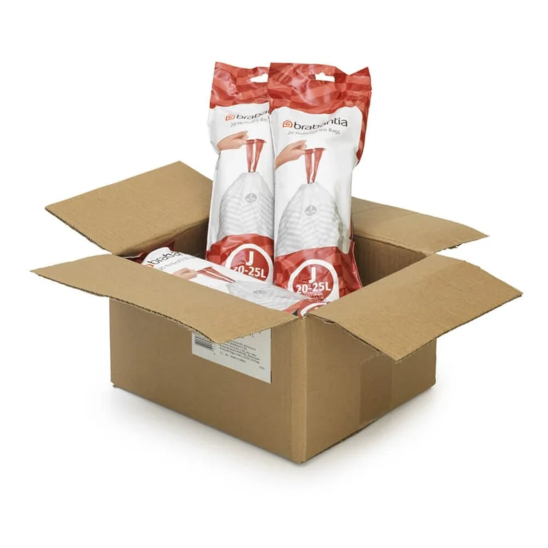 PerfectFit Bags Brabantia Size J, 20-25L, 120 pcs, White, Multipack