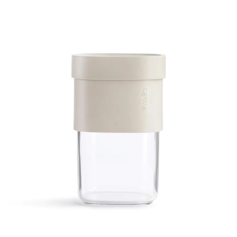 Буркан за съхранение с допълнителна приставка Lekue Beige, 600-850ml