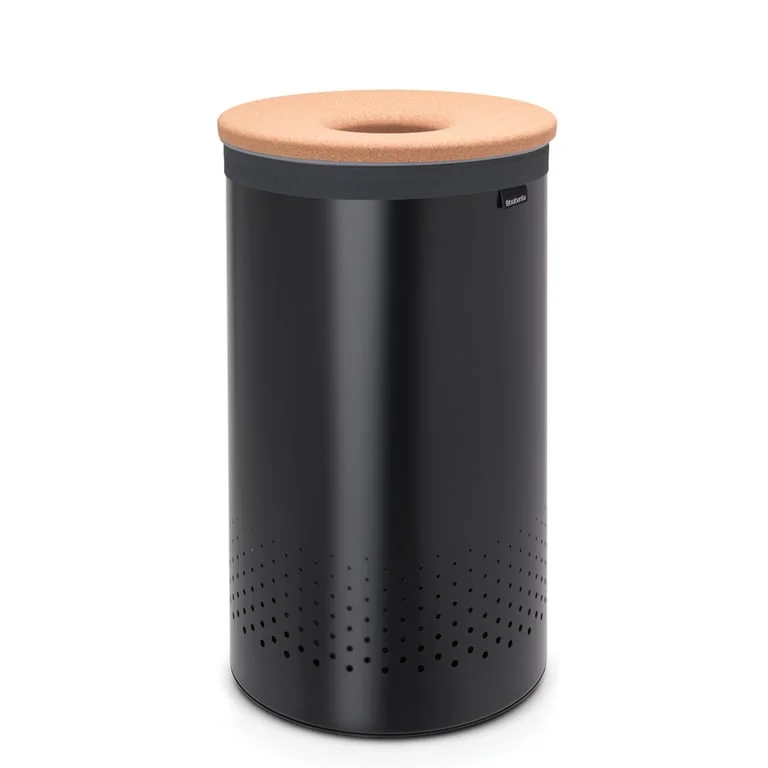 Laundry Bin Brabantia 60L, Cork Lid, Matt Black