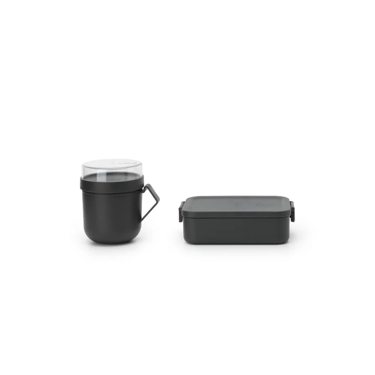 Lunch Set Brabantia Make&Take Dark Grey 2 pcs, Mug and Box