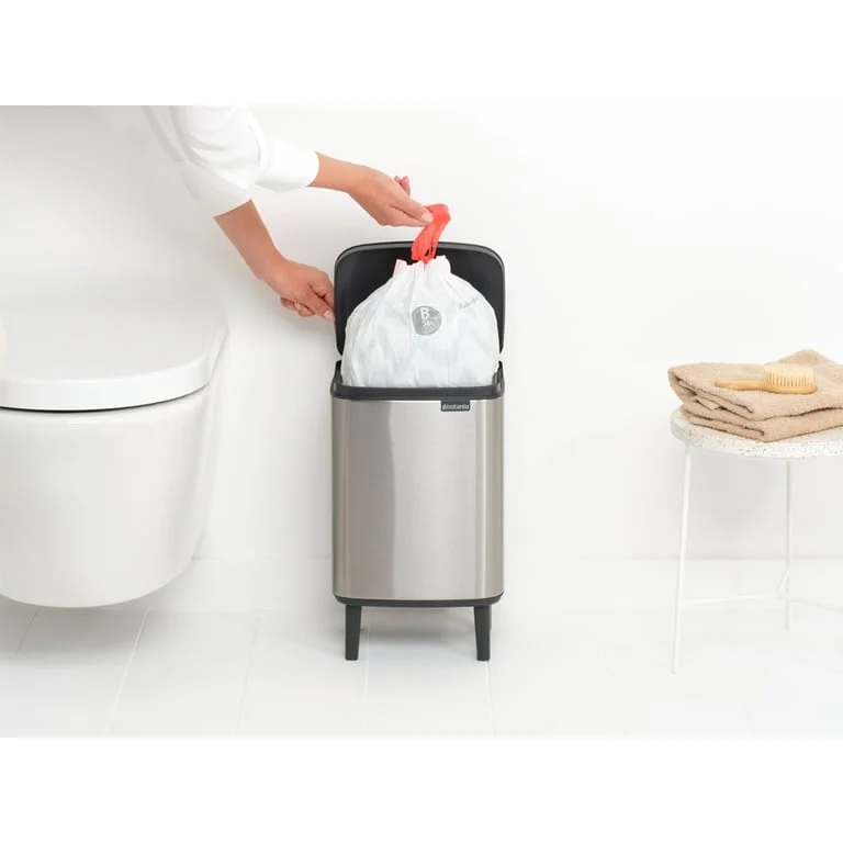 Waste Bin Brabantia Bo Small Hi 7L, Matt Steel Fingerprint Proof