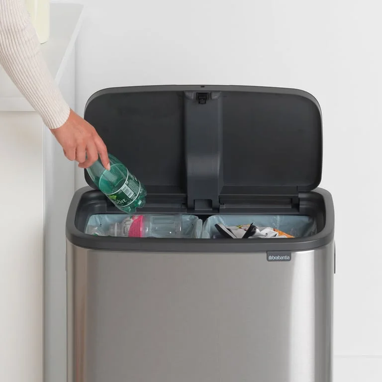 Кош за смет Brabantia Bo Touch 2x30L, Matt Steel Fingerprint Proof