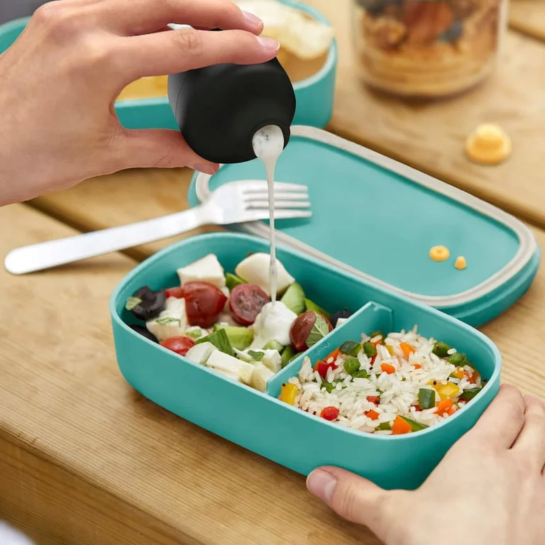 Single Lunch Box Lekue On The Go Turquoise 500ml