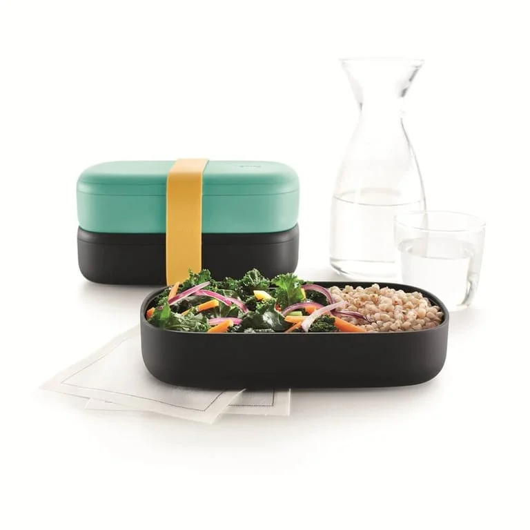 Lunch Box Lekue On The Go Turquoise 2x500ml