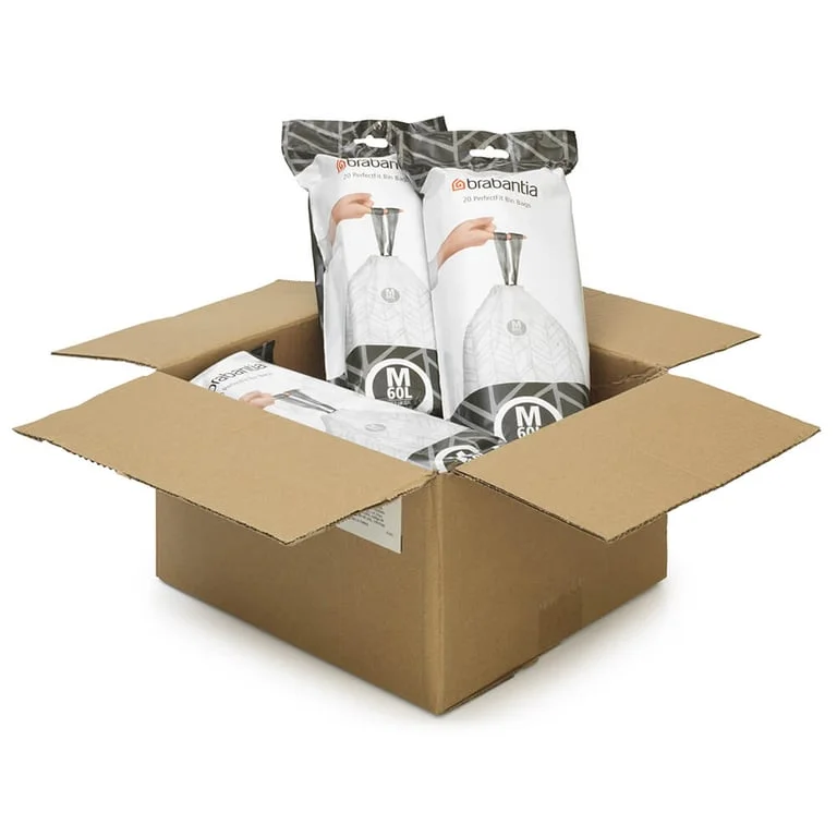Waste Bin Bags Brabantia M, 60L, 120 pcs, White, Multipack
