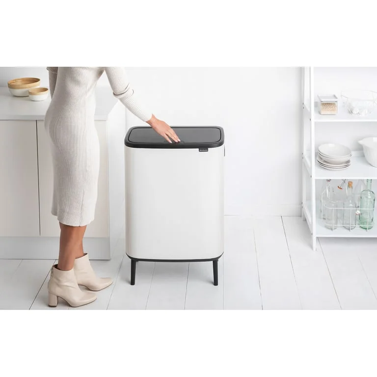 Bo Touch Bin Hi Brabantia, 2 x 30 litre, Plastic Buckets White