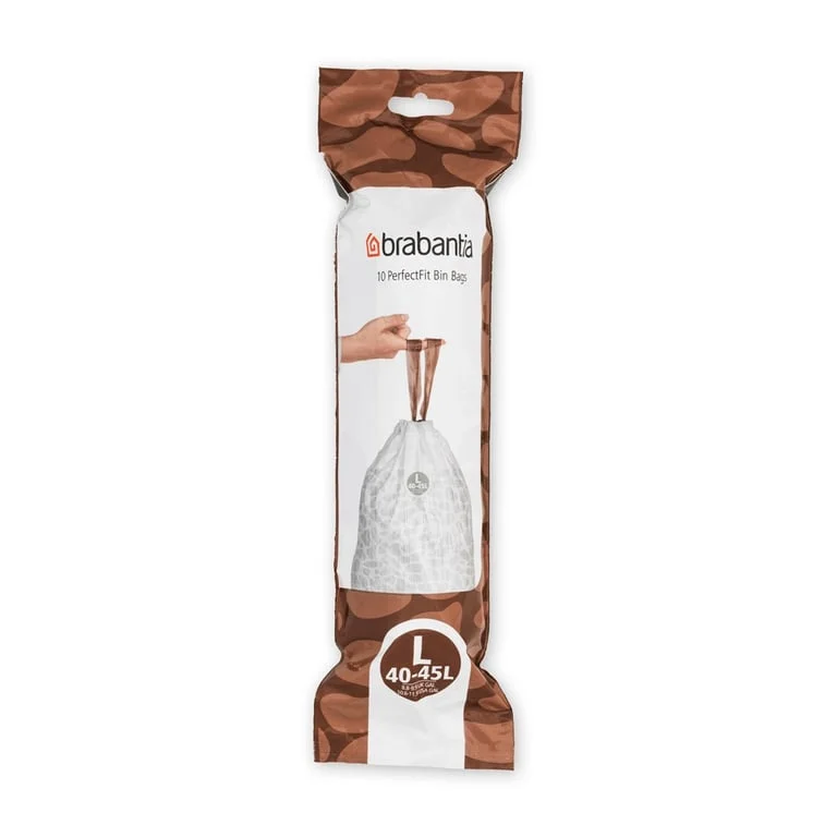 PerfectFit Bags Brabantia Size L, 45L, 10 pcs, White