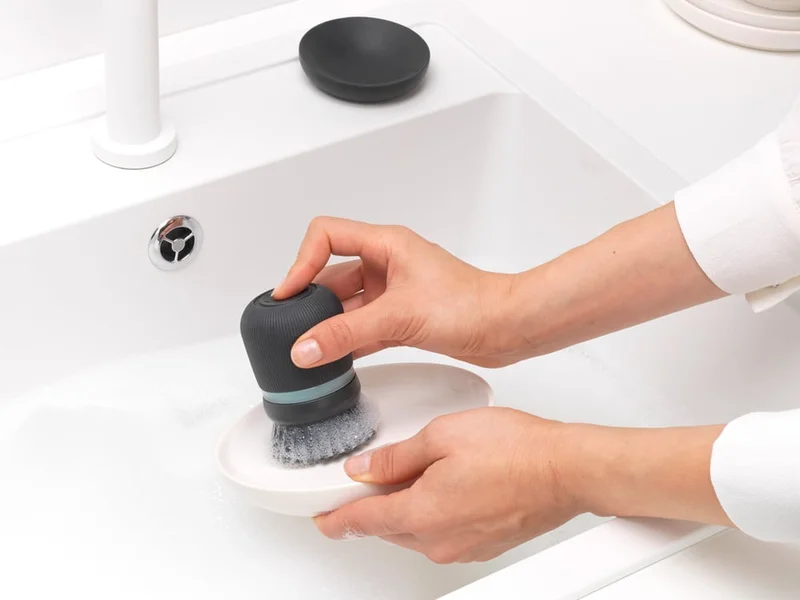 Soap Dispensing Dish Brush Brabantia, Dark Grey